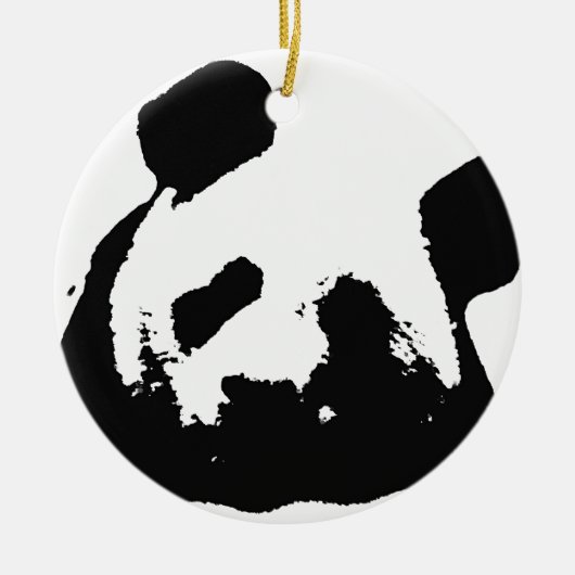 Black White Pop Art Panda Keramisch Ornament (Voorkant)