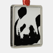 Black White Pop Art Panda Metalen Ornament (Rechts)