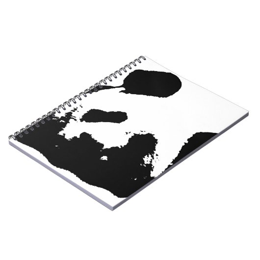 Black White Pop Art Panda Notitieboek (Linkerzijde)