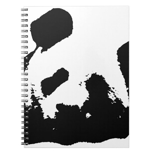 Black White Pop Art Panda Notitieboek (Voorkant)