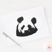 Black White Pop Art Panda Ovale Sticker (Envelop)