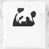 Black White Pop Art Panda Rechthoekige Sticker (Tas)