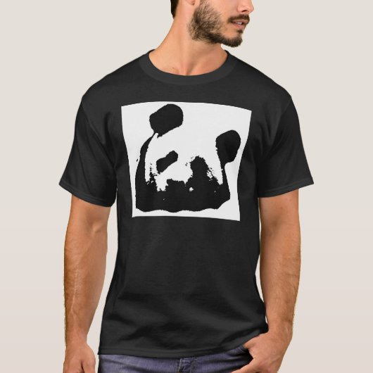 Black White Pop Art Panda T-shirt (Voorkant)
