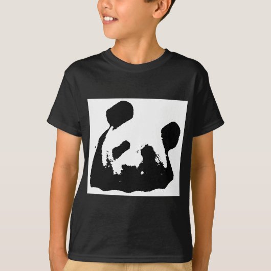 Black White Pop Art Panda T-shirt (Voorkant)