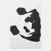 Black White Pop Art Panda Theedoek (Verticaal)