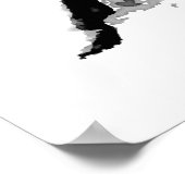 Black White Pop Art Running Horses Silhouettes Poster (Hoek)