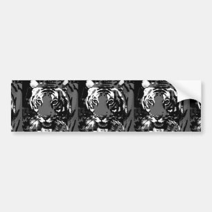 Black White Pop Art Tiger Bumpersticker