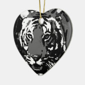 Black White Pop Art Tiger Keramisch Ornament (Links)