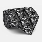 Black White Pop Art Tiger Stropdas (Opgerold)