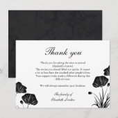 Black & White Poppies Funeral Bedankt (Voorkant / Achterkant)
