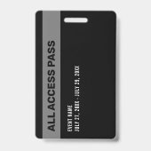 Black & White Press All Access Pass Event ID Badge (Achterkant)