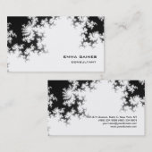 Black White Professional Floral Pattern Trendy Visitekaartje (Voorkant / Achterkant)