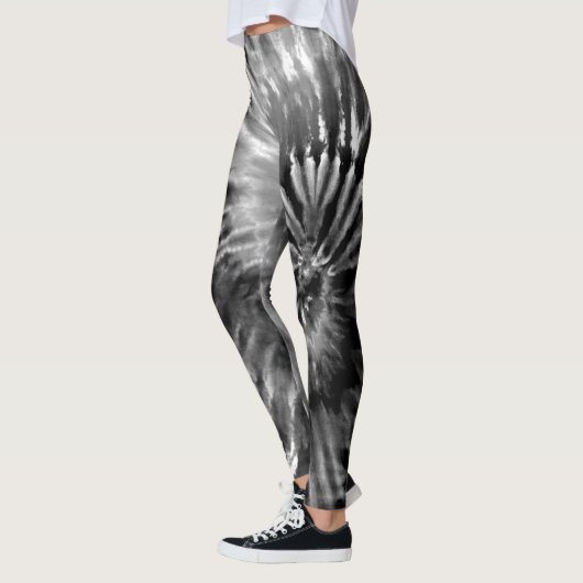 Black & White Psychedelic Starburst Tie Dye Leggings (Links)