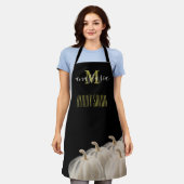 Black White Pumpkin Beauty Salon Monogram Schort (Gedragen)