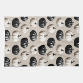 Black & White Pumpkin Fall Design Theedoek (Horizontaal)