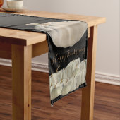 Black White Pumpkins Thanksgiving Herfst Lange Tafelloper (Voorbeeld)