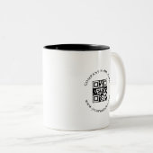 Black White QR Code Business Logo Promo mug (Devant droit)