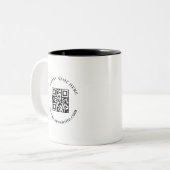 Black White QR Code Business Logo Promo mug (Devant gauche)
