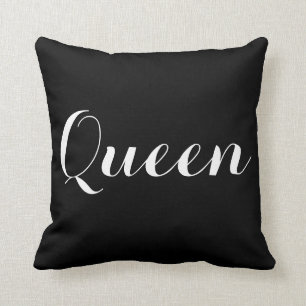 Black White Queen Typography Kussen