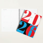 Black White Red Blue Bold Year Color Block Planner (Devant avec enveloppe)