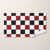 Black White Red Checker Bad Handdoek (Handdoek)