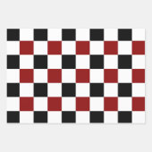 Black White Red Checker Inpakpapier Vel (Voorkant 2)