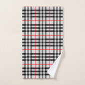 Black White Red Classic Checkered Fabric (Serviette à main)