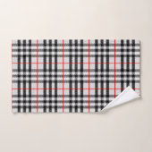 Black White Red Classic Checkered Fabric (Serviette à main)