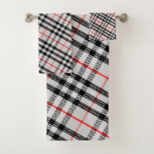 Black White Red Classic Checkered Fabric (En situation)