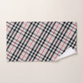 Black White Red Classic Checkered Fabric (Serviette à main)