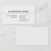 Black White Red Contemmodern Manager Visitekaartje (Voorkant / Achterkant)