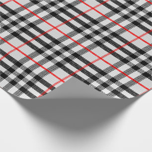 Black White Red Gingham Klassieke gecontroleerde Cadeaupapier