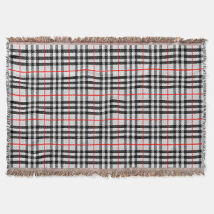 Black White Red Gingham Klassieke gecontroleerde Deken