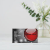 Black White Red Modern Cool Visitekaartje (Staand voorkant)