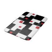Black White Red Modern  patchwork Badmat (Gekanteld)