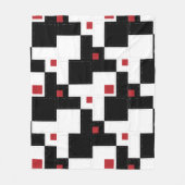 Black White Red Modern  patchwork Fleece Deken (Voorkant)
