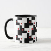 Black White Red Modern  patchwork Mok (Links)