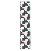 Black White Red Modern Table Runner Korte Tafelloper (Voorkant)