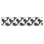 Black White Red Modern Table Runner Korte Tafelloper (Horizontaal)