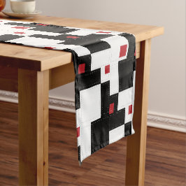 Black White Red Modern Table Runner Korte Tafelloper