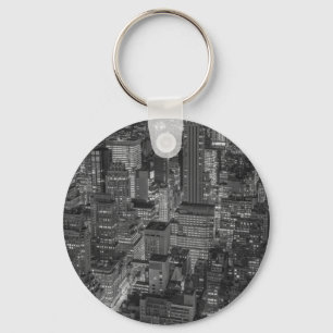 Black White Red New York City Skyline Sleutelhanger