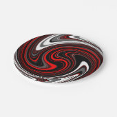 Black White Red Paint Swirl Papieren Bordje (Gekanteld)
