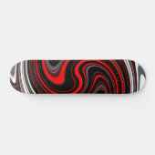 Black White Red Paint Swirl Skateboard (Horizontaal)