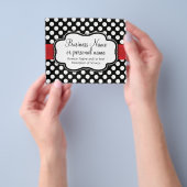 Black White Red Polka Dot Retro Cute Consultant Flyer (Hand)