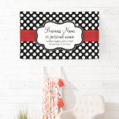 Black White Red Polka Dot Retro Cute Consultant Spandoek (Insitu)