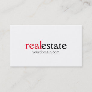 Black White Red Real Estate Agent Visitekaartje