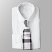 Black White Red Tartan Patroon Stropdas (Gebonden)