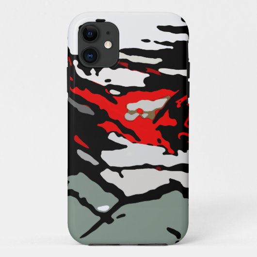 Black White Red Turquoise Pattern Case-Mate iPhone Case (Achterkant)