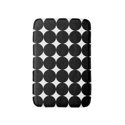 Black White Retro Geometric Cirtern Pattern Badmat (Voorkant Verticaal)