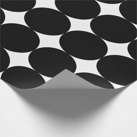 Black White Retro Geometric Cirtern Pattern Cadeaupapier (Hoek)